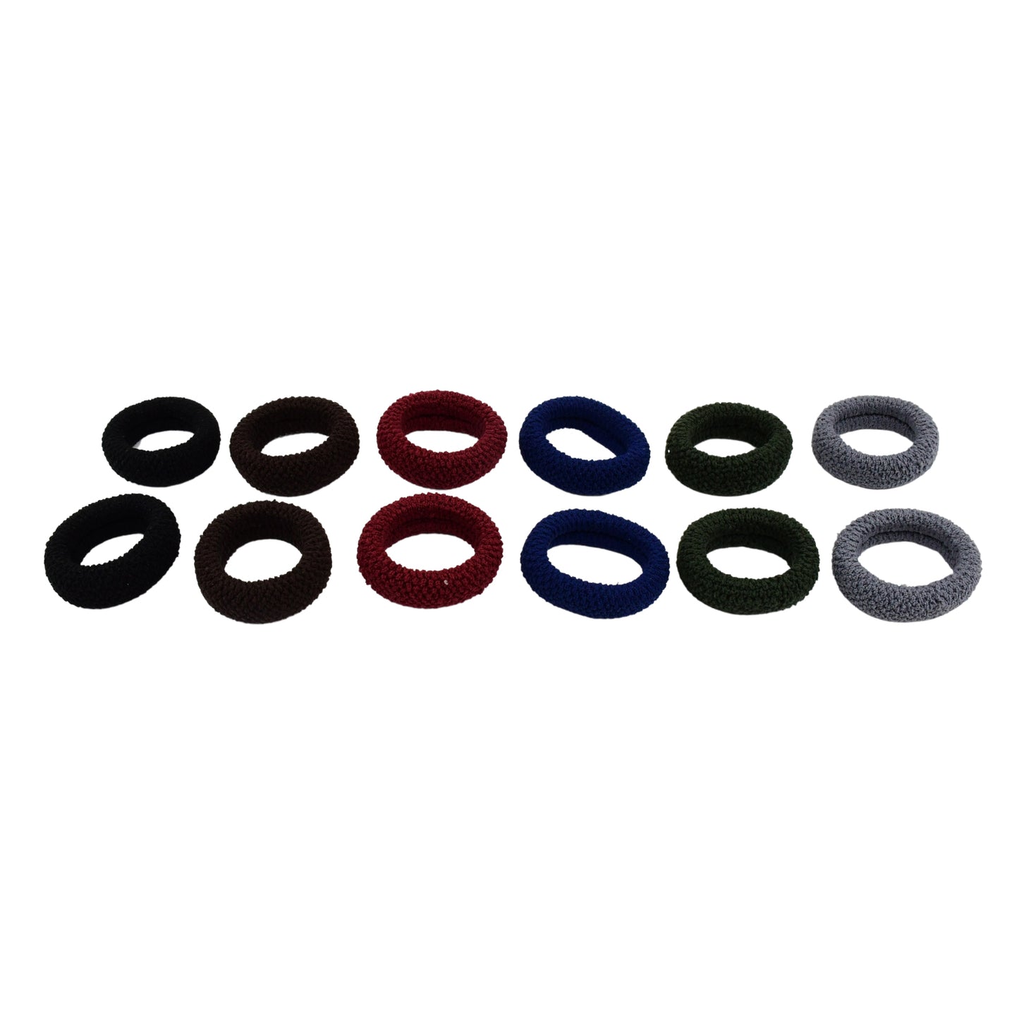 Tyre Shape Hair Rubber Bands Pack Of 12 (Multicolour)