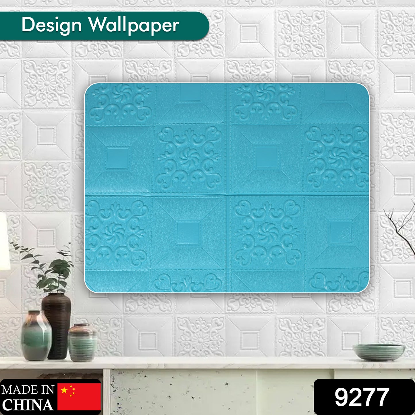 9277 Stone Design Wallpaper 3d Foam Wallpaper Sticker Panels I Ceiling Wallpaper For Living Room Bedroom I Furniture Door I Foam Tiles (Blue Color)