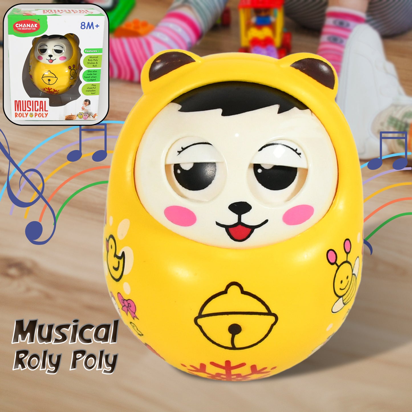 Musical Roly Poly Wobbling Toy for Babies