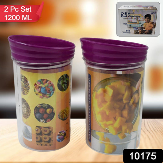 2-Pack 1200ml Plastic Food Containers