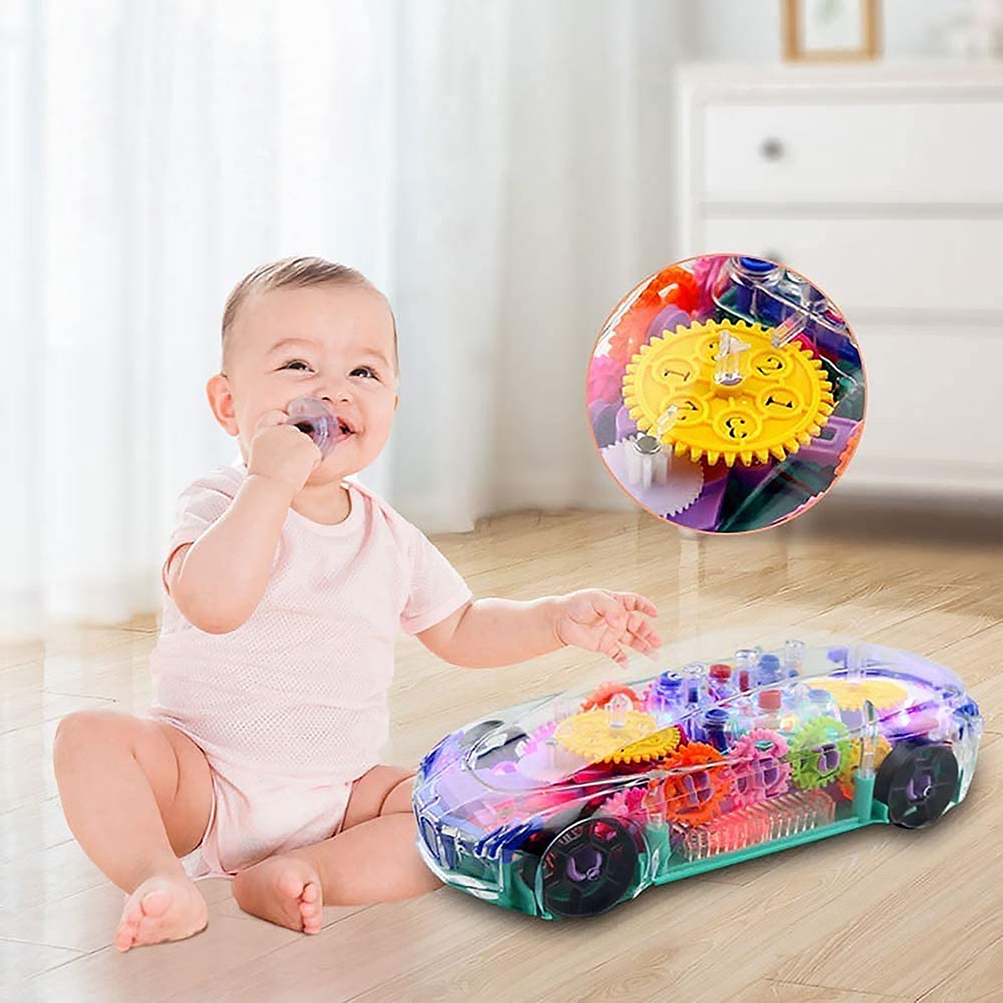 360° Rotating Gear Car with Music & Lights – Toy for Kids