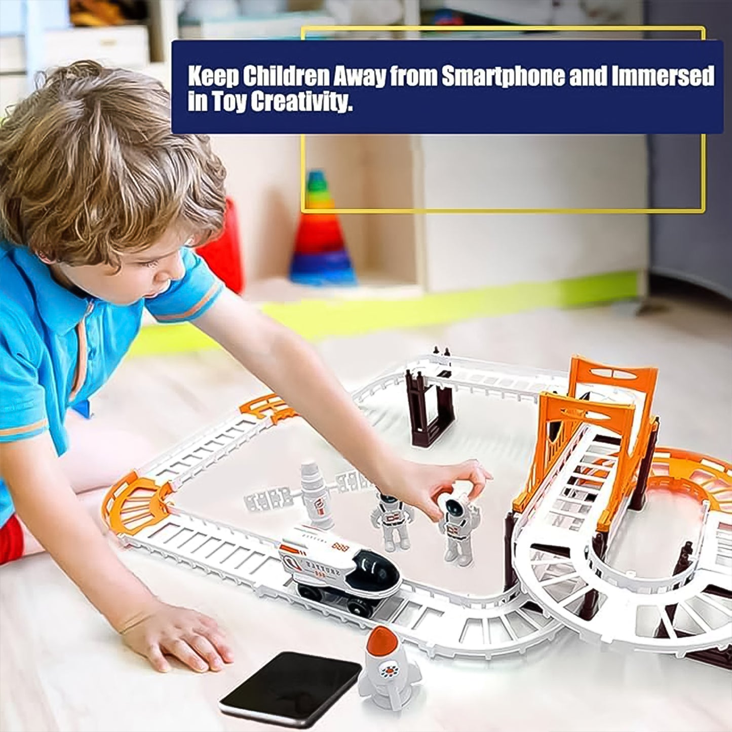 Space-Themed Race Track Toy Set