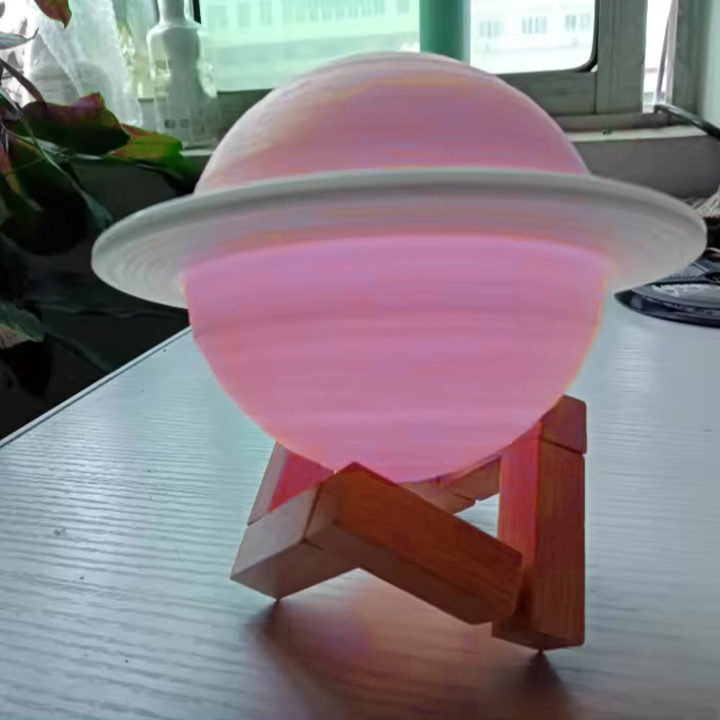 3d Saturn Lamp Home Decoration Bedside Night Light With Base (1 Pc  Multicolor)