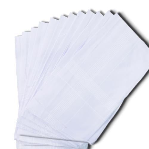 1537 Mens King Size Formal Handkerchiefs For Office Use - Pack Of 12