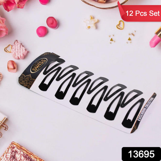 12-Piece Metal Tik Tak Hair Clips Set