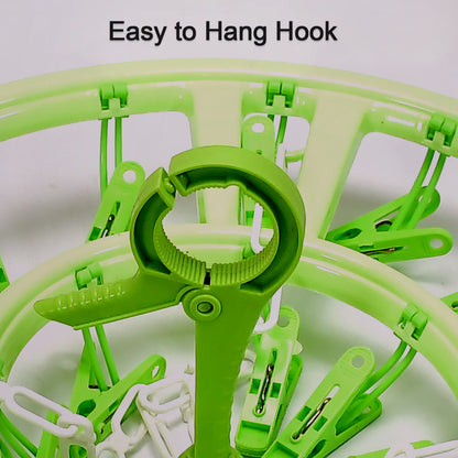 Plastic Round Clothes Hanger (15 Clips)