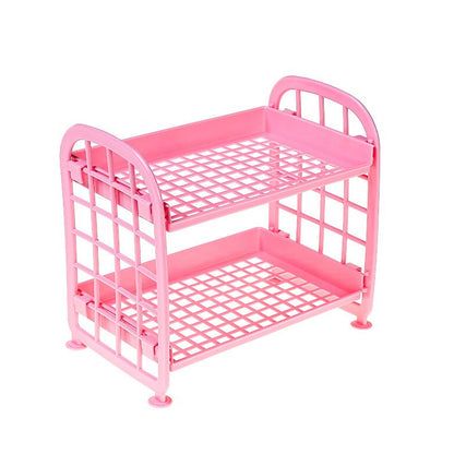 7942 2layer Foldable Plastic Small Storage Shelf Bathroom Shelves Shower Candy Corner Rack Kitchen Shelf Organizer