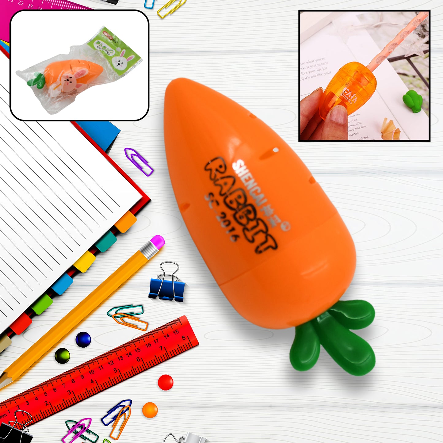 Cute Carrot Pencil Sharpener - School Stationery