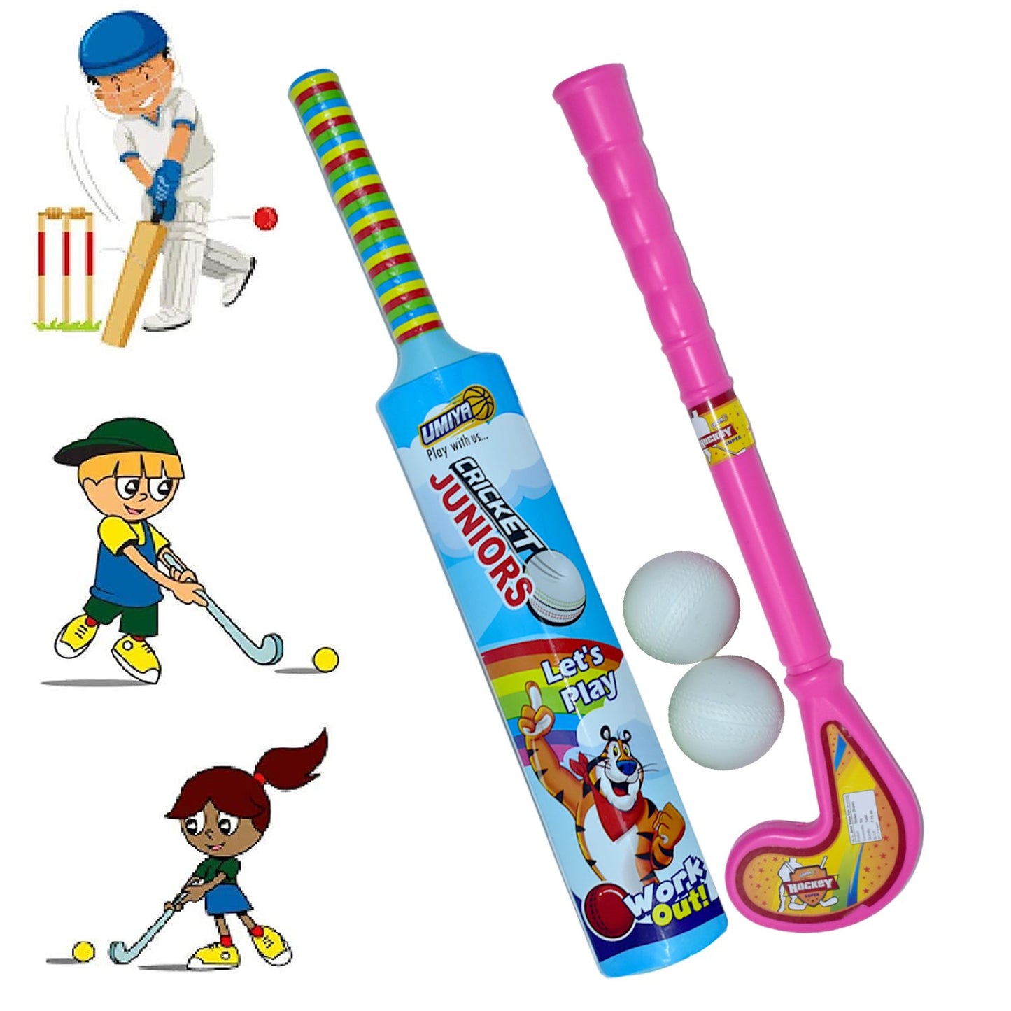 Plastic Bat and Ball Hockey Set for Kids – Easy Play