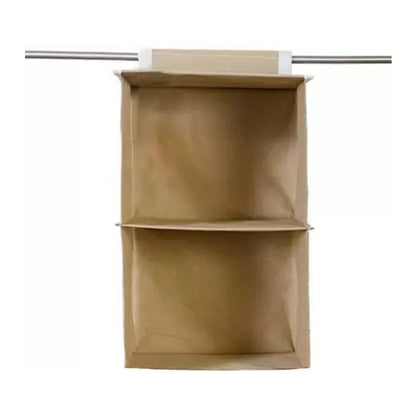 6744 Fabric Hanging 2-shelf Closet Cloth Organizer