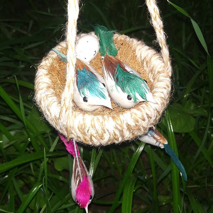 Artificial Jute Birds Nest Jhumar – Unique Wall Hanging