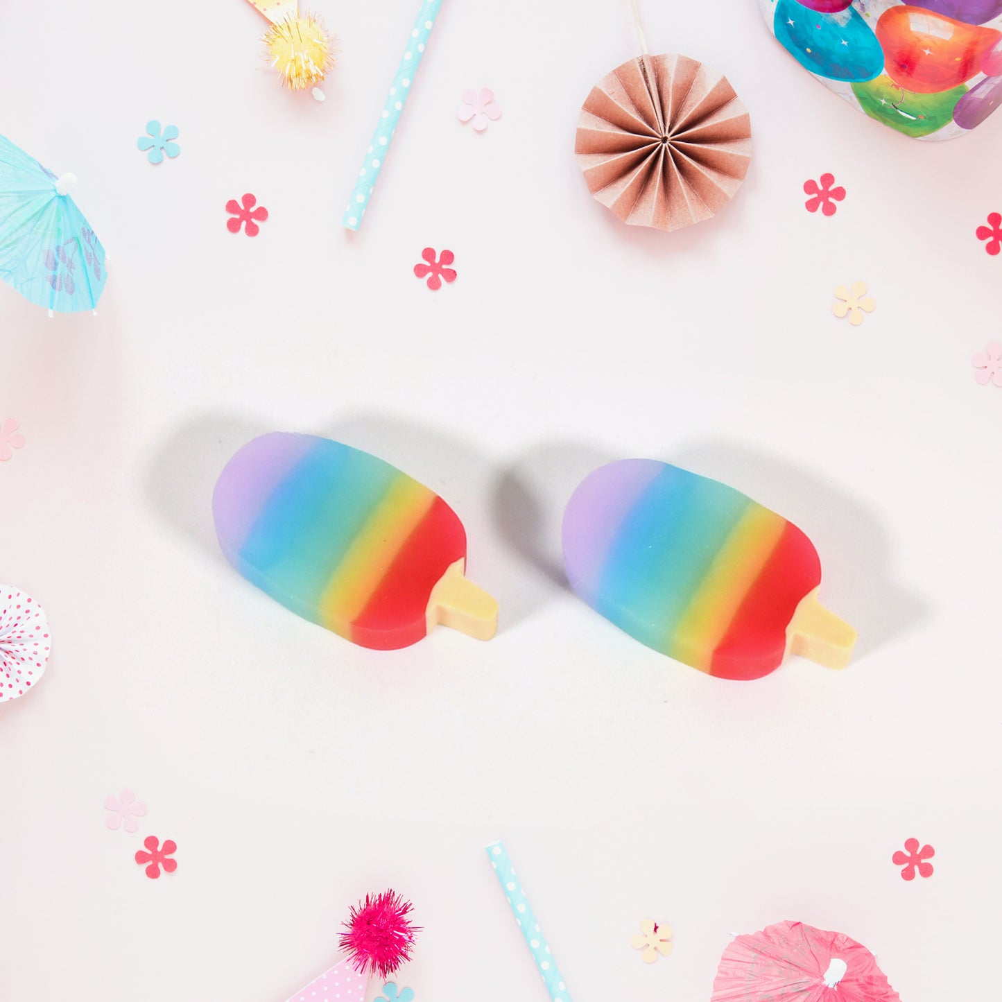 Jelly Popsicle Shaped Erasers - 2 Pc Set