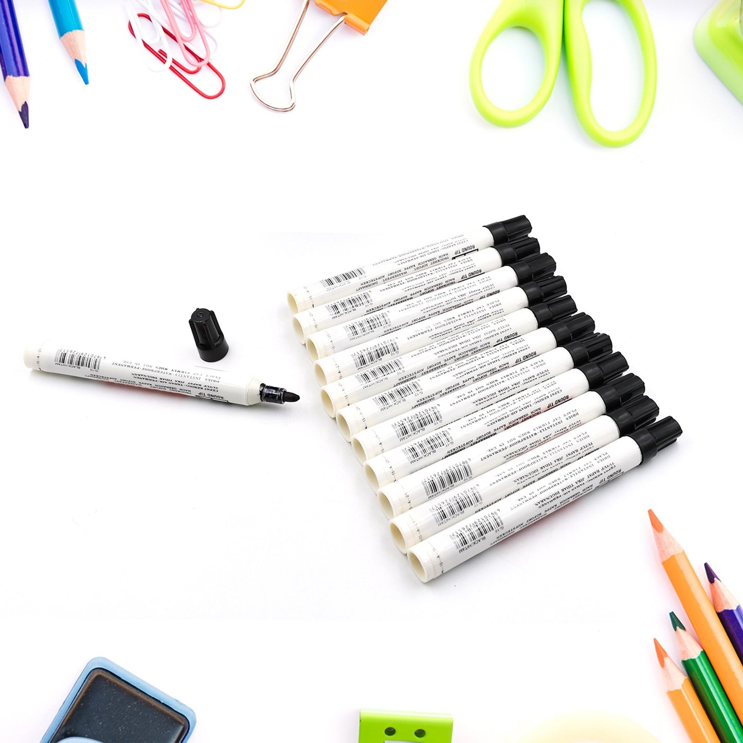 1603 Black Permanent Marker Leak Proof Marker Craftworks School Projects And Other  Suitable For Office And Home Use (Pack Of 12 Pc)