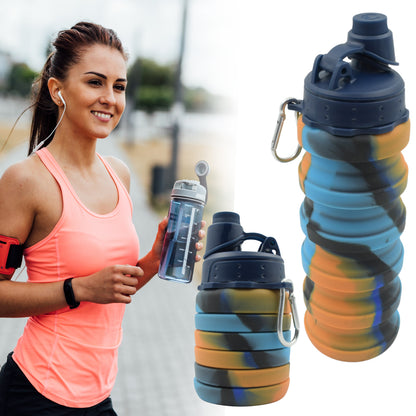 Foldable Water Bottle Bpa Free Fda Approved Food-grade Silicone Leak Proof Portable Sports Travel Water Bottle For Outdoor Gym Hiking (1 Pc  24 Cm Foldable)