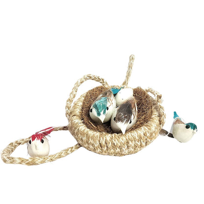 Artificial Jute Birds Nest Jhumar – Unique Wall Hanging