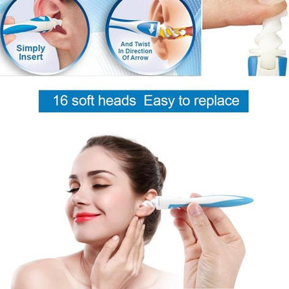 4656 Smart Swab Silicone Easy Earwax Removal With 16 Replacement Disposable Soft Tipsear Wax