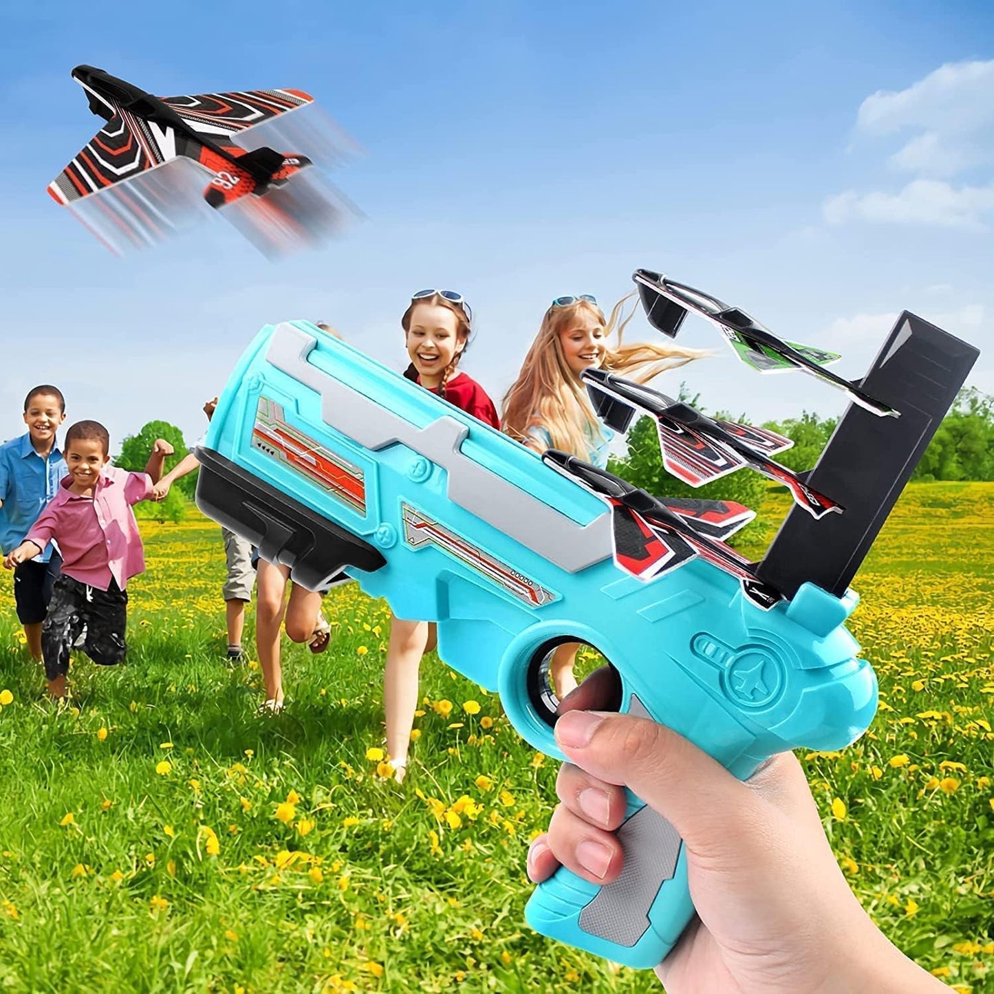 Outdoor Airplane Launcher Set – Includes 5 Foam Planes