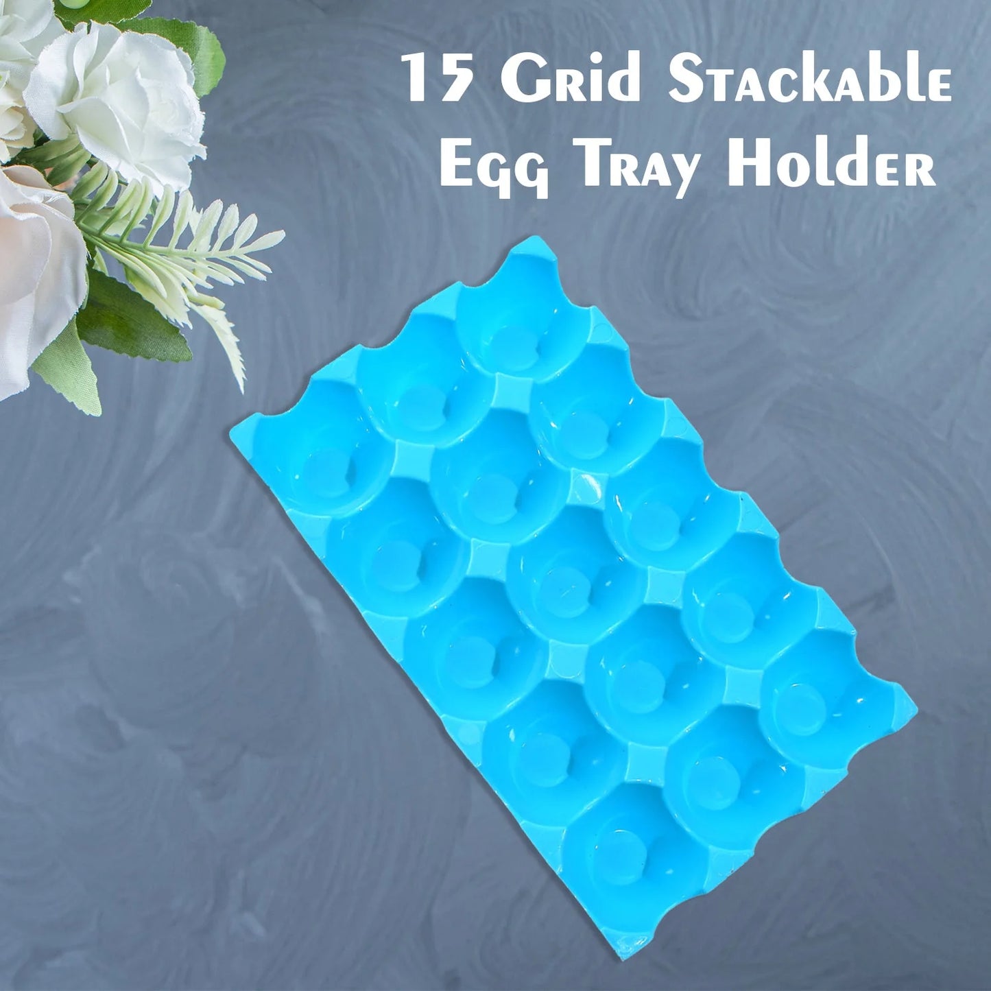 15-Egg Plastic Storage Tray Set (4-Pack)