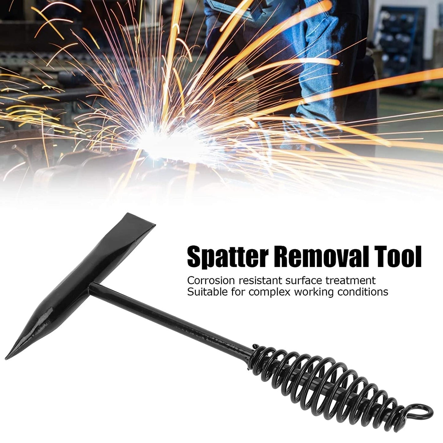 Industrial Slag Removal Tool with Coil Spring Handle