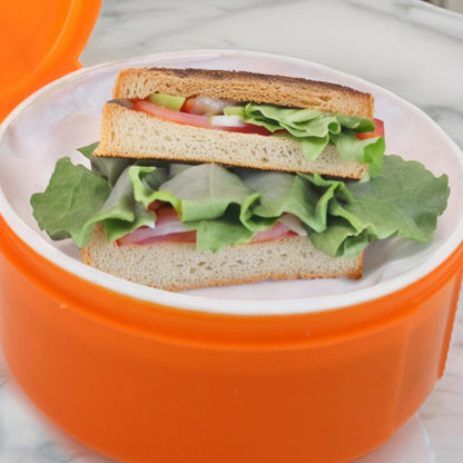 Smily Plastic Lunch Box with 2-in-1 Spoon (Small)