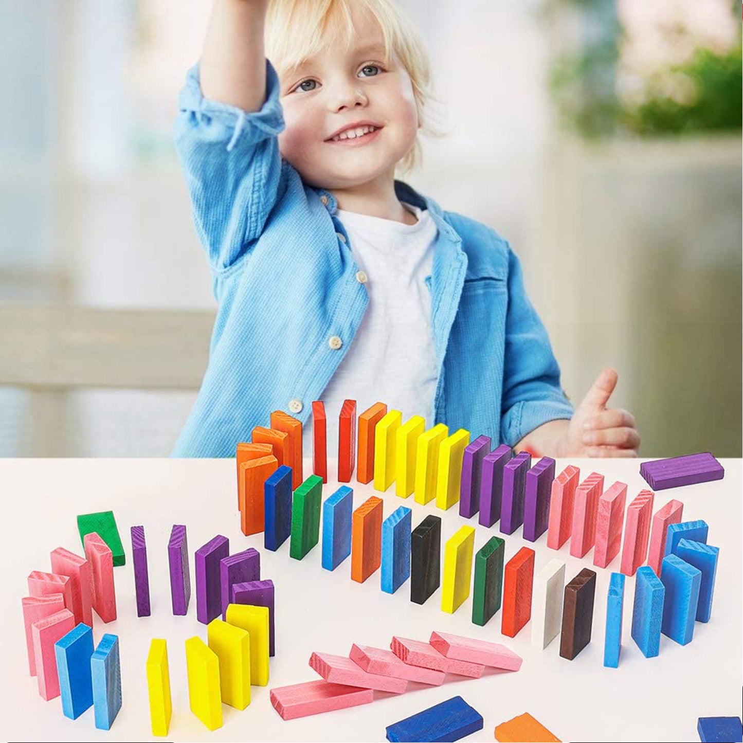 Multicolor Wooden Dominoes Blocks – 120 Pieces