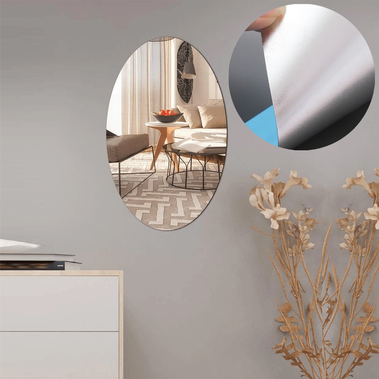 1727 Adhesive Bathroom Mirror Wall