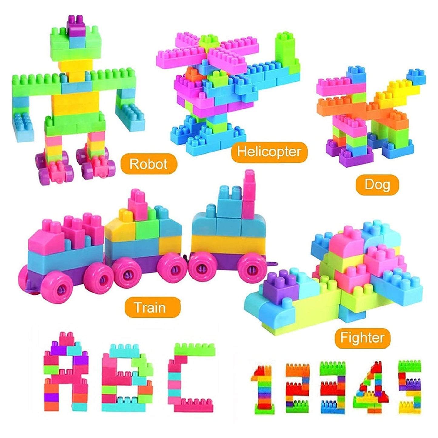 Multicolor Building Blocks Set for Kids – 60 Bricks