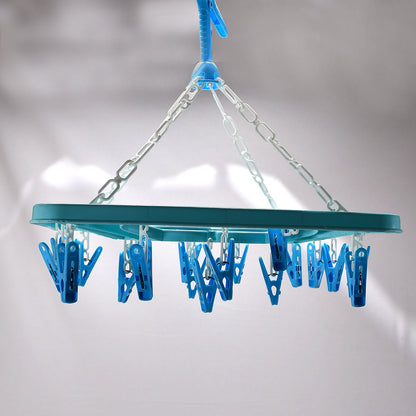 7285  Sqaure Portable  Rotatable Clips Cloth Hanger