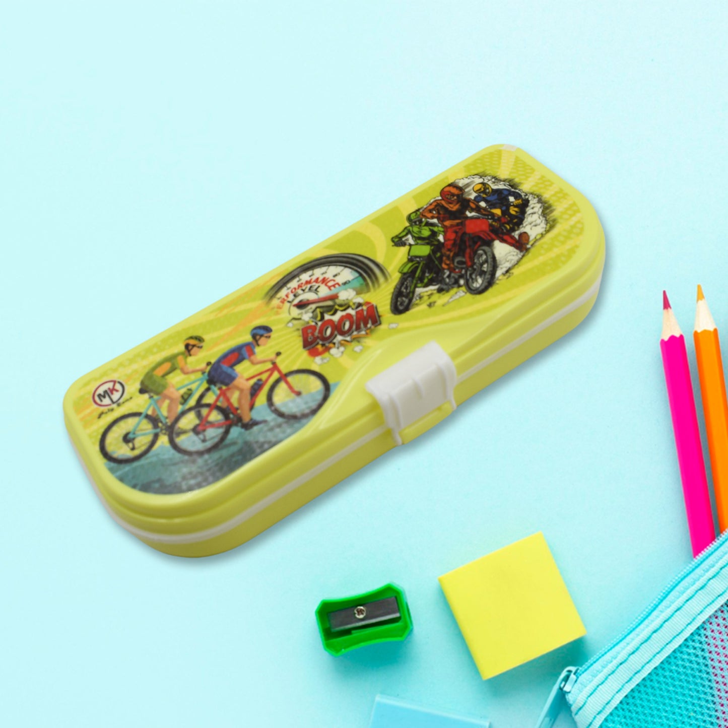 7750 Multipurpose Compass Box Pencil Box With 3 Compartments For School Cartoon Printed Pencil Case For Kids Birthday Gift For Girls  Boys