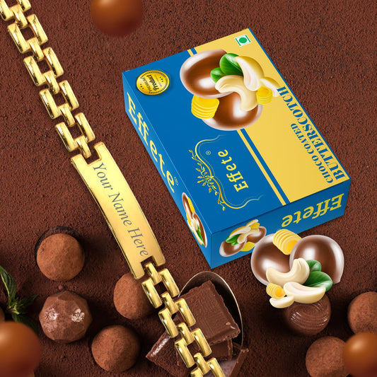 Elegant Duo Personalized Bracelet  Gourmet Chocolate Gift Combo