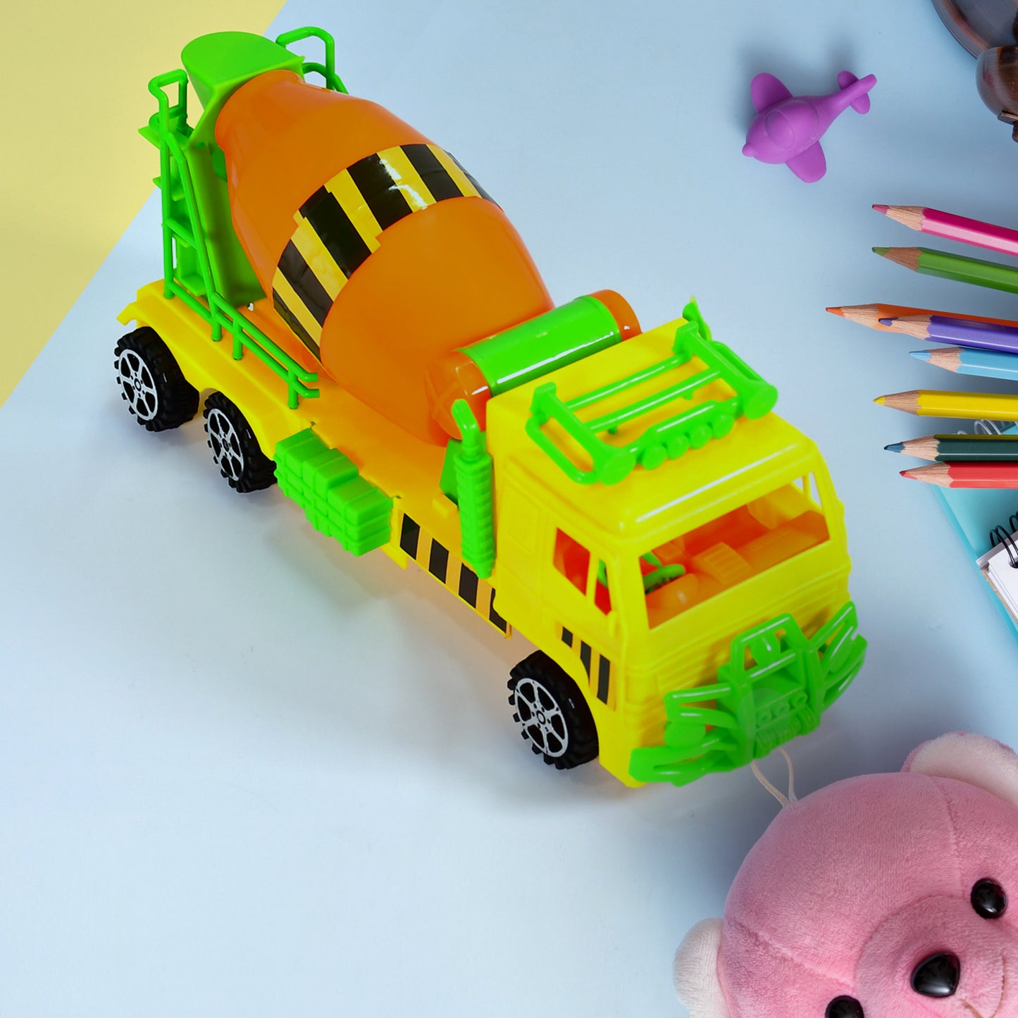 Pushback Cement Mixer Truck Toy for Children