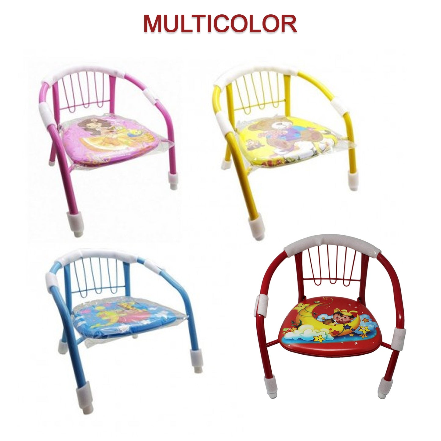 Multicolor Cartoon Baby Chair with Cushion