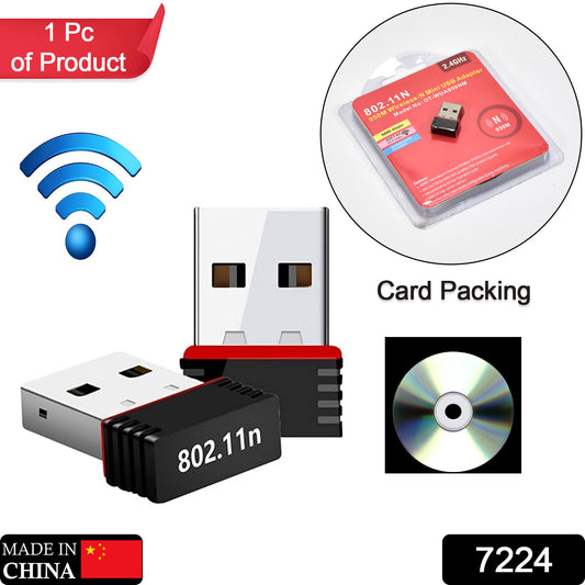 Compact Wi-Fi Adapter with Driver CD