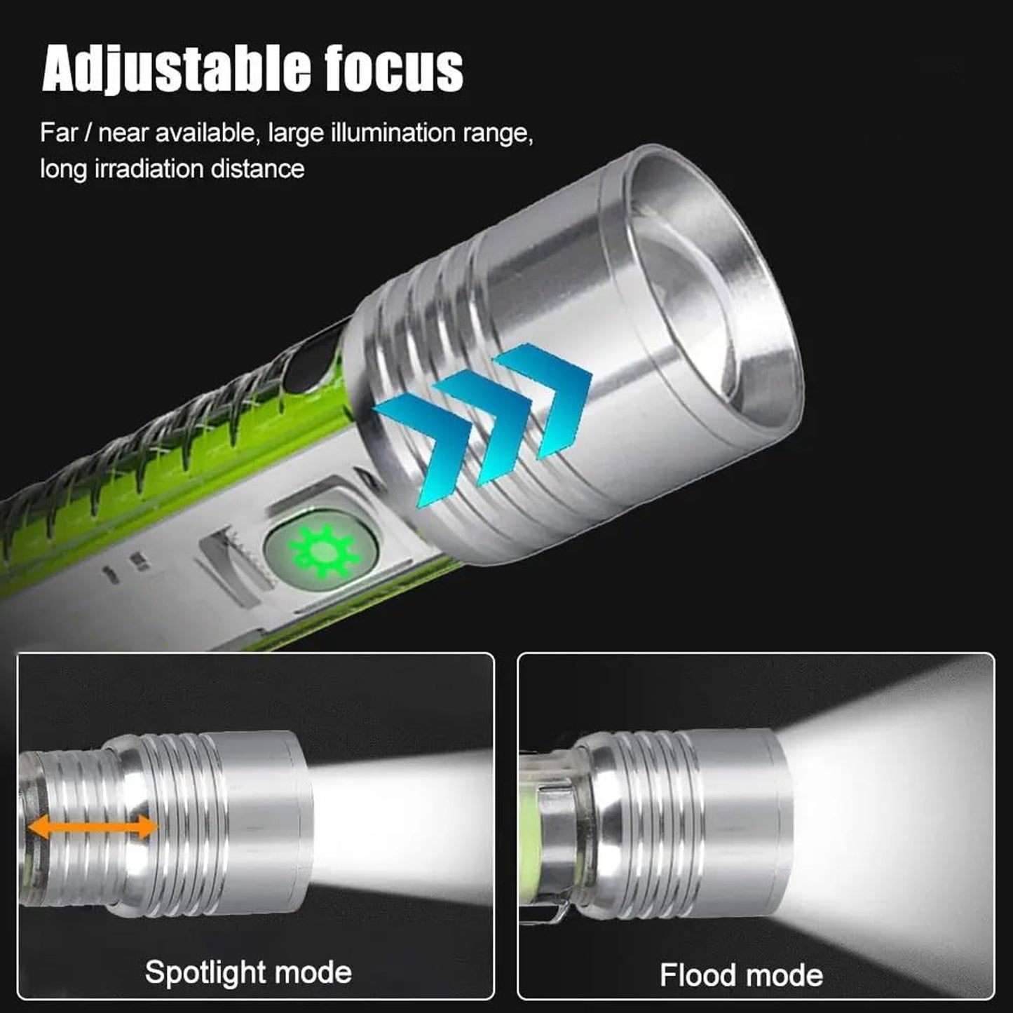 Pattern Flashlight Usb Flashlight Rechargeable Led Torch Light (1 Pc)