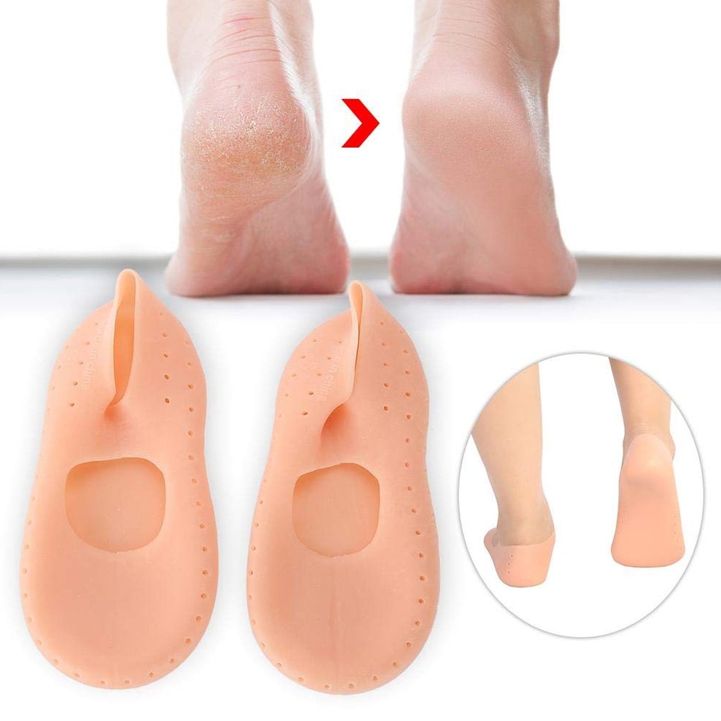 6037 Anti Crack Silicone Gel Foot Protector Moisturising Socks