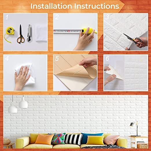 9299 Design Wallpaper 3d Foam Wallpaper Sticker Panels I Ceiling Wallpaper For Living Room Bedroom I Furniture Door I Foam Tiles (Size - 73x70 Cm)