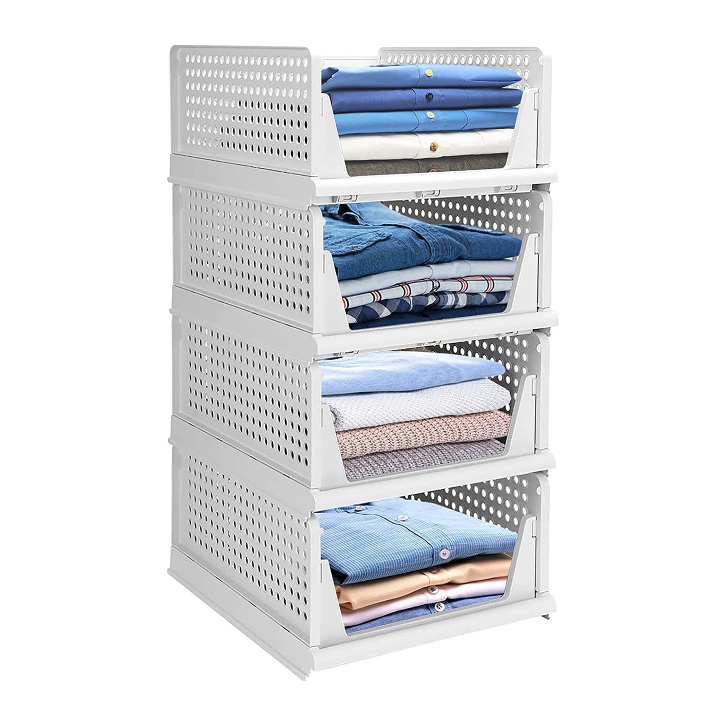 7731 Clothes Organizer 4 Layer Drawer For Wardrobe Cupboard Organizer For Clothes Foldable And Stackable Closet Organizer Drawer Organizer For Clothes Multi Purpose Plastic Drawer