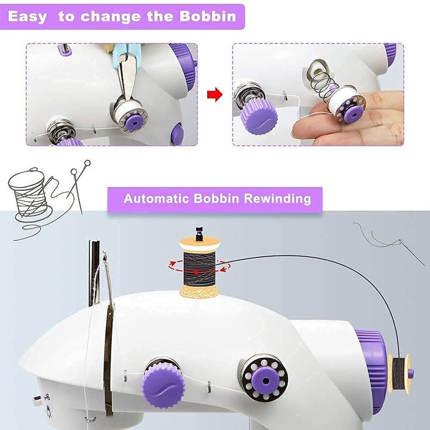 12917 Home Tailoring Sewing Machine With Extension Table Set Foot Pedal Adapter Mini Electric Silai Machine Portable Stitching Machinetailoring Machine