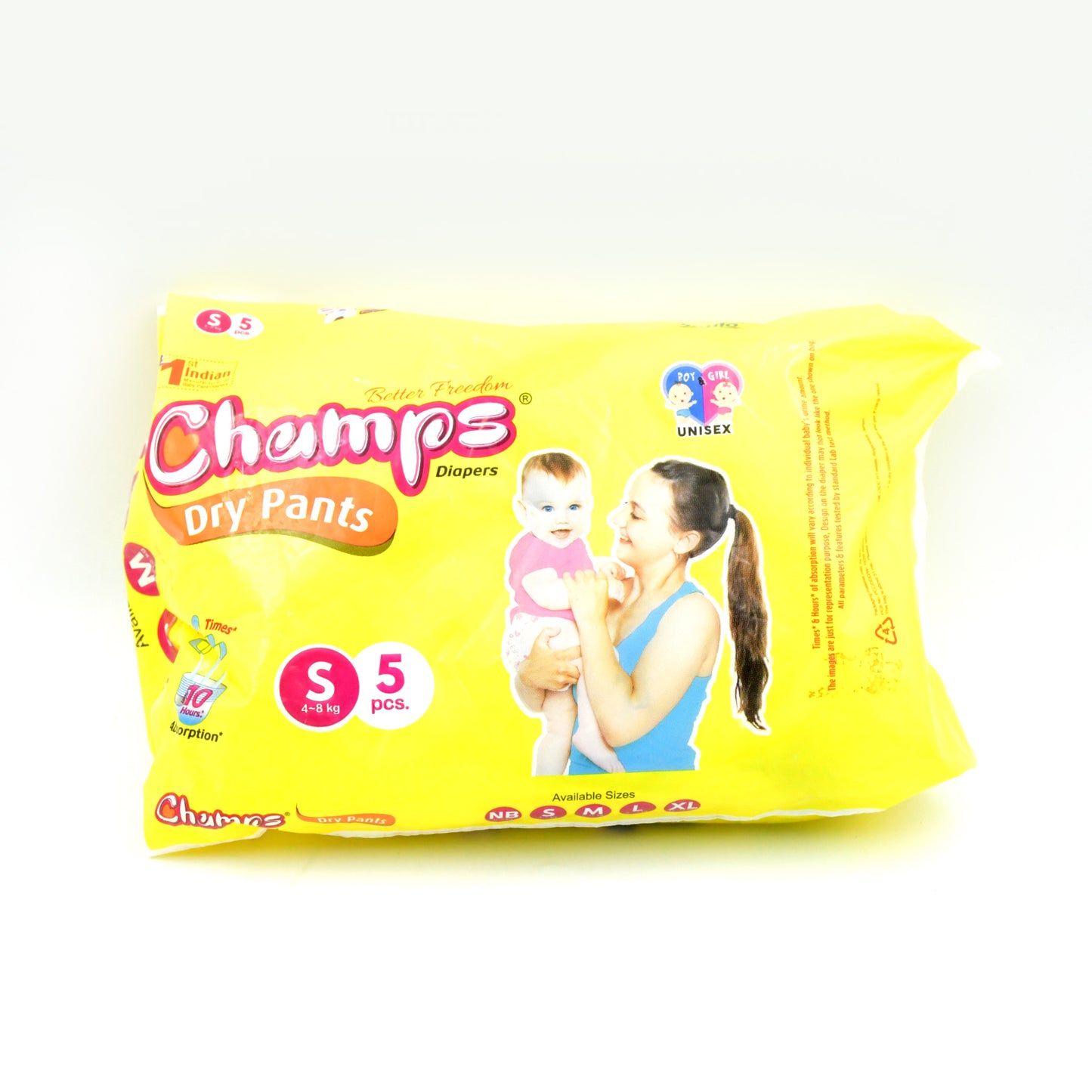 Soft & Absorbent Champs Diaper Pants - Small (5 Pcs)