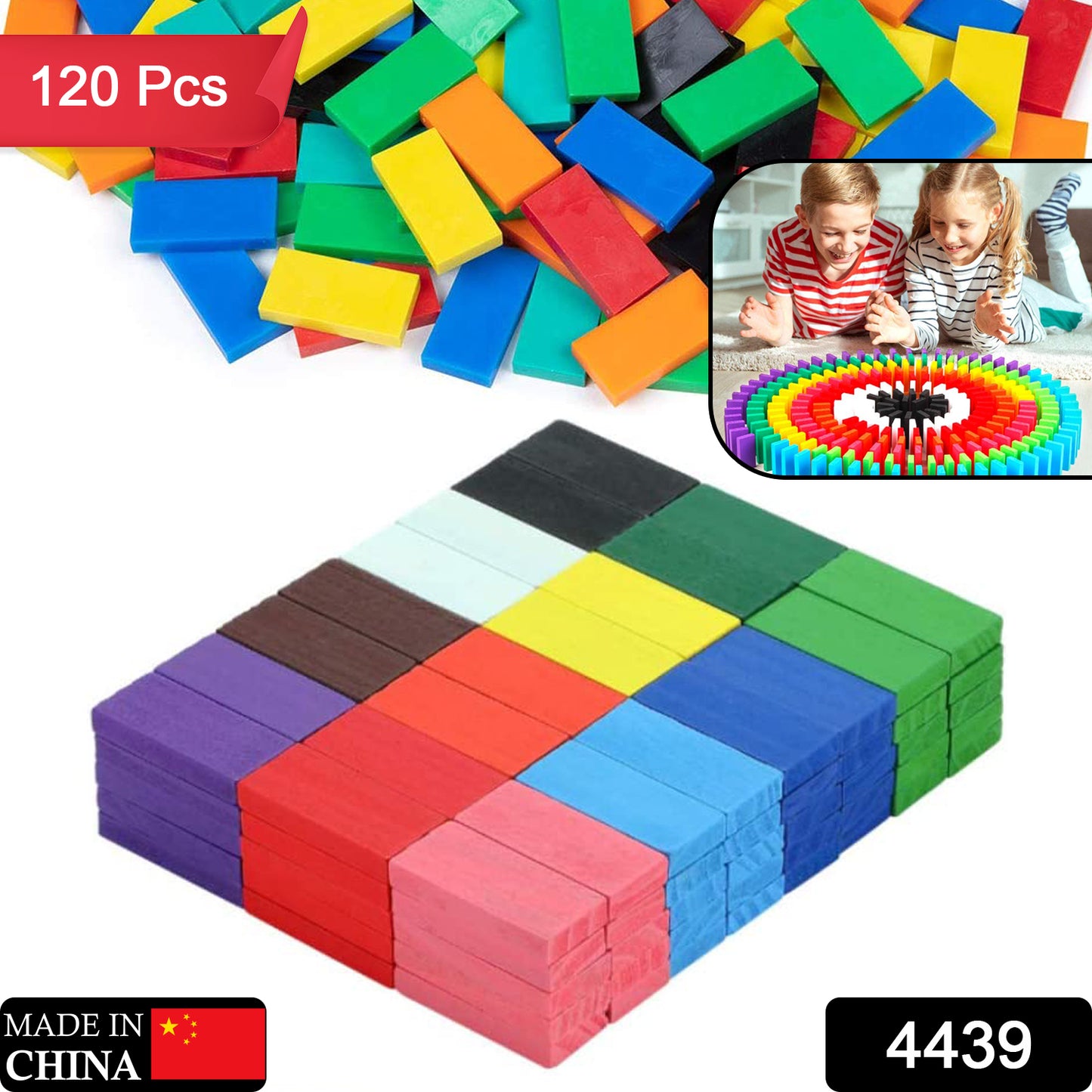 Multicolor Wooden Dominoes Blocks – 120 Pieces