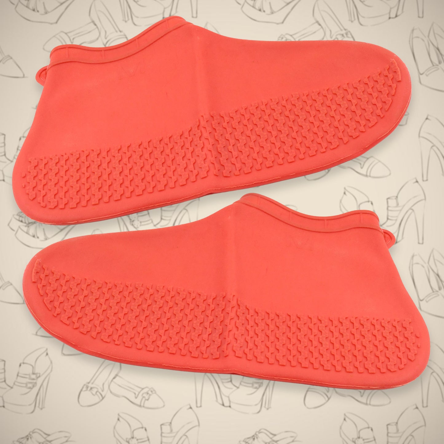 17985 Non-slip Silicone Rain Reusable Anti Skid Waterproof Fordable Boot Shoe Cover (Medium Size  1 Pair  Red)