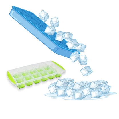 7169  18 Cavity Pop Up Ice Cube Tray Easy Release Flexible Silicone Bottom Ice Tray  Stackable Ice Tray 100 Bpa Free Food Grade For Freezer