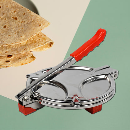 7149a Puri Press Maker - Stainless Steel Puri Maker Press Machine - Roti Chapati Presser For Home - Papad-khakhra- Puri Maker Press Machine With Handle Manual Puri Maker (Medium)