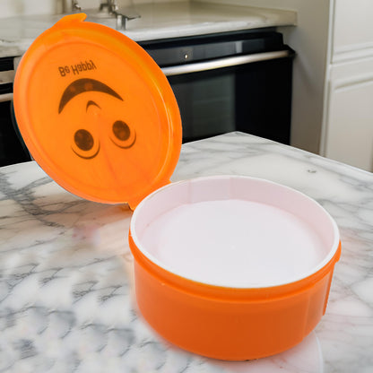 Smily Plastic Lunch Box with 2-in-1 Spoon (Small)