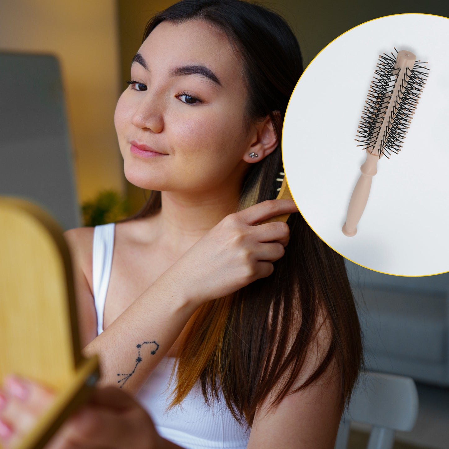 6191 Round Hair Brush For Blow Drying  Hair Styling