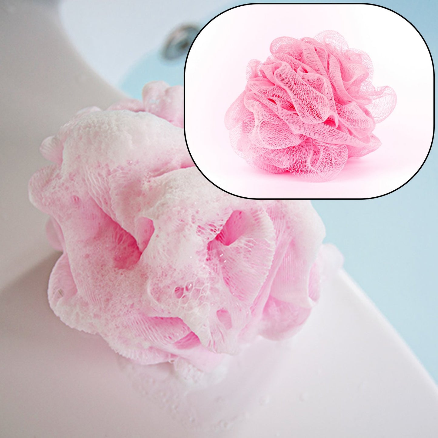 6074 Bath Shower Loofah Sponge Pouf Body Scrubber (Pack Of 6pcs)