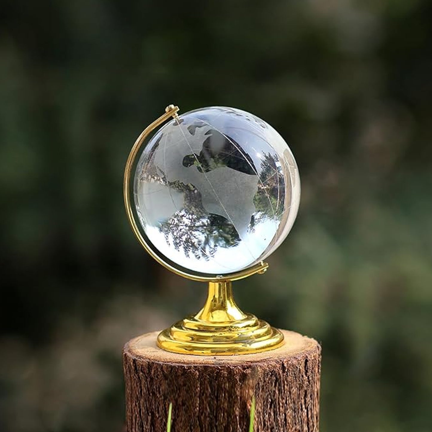 Crystal Globe with Golden Stand (50mm)