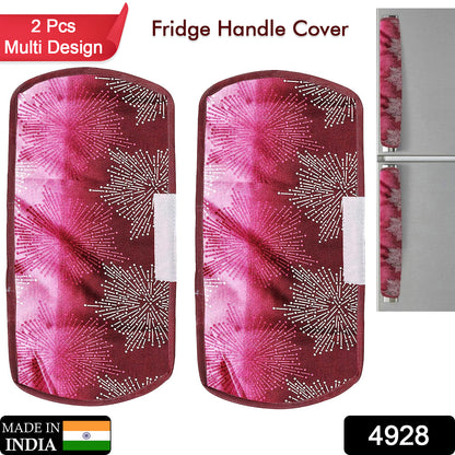 4928  Fridge Cover Handle Cover Polyester High Material Cover For All Fridge Handle Use ( Set Of 2 Pcs )