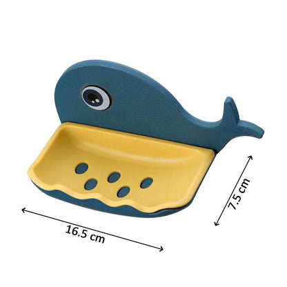 4044 Fish Shape Double Layer Adhesive Waterproof Wall Mounted Soap Bar Holder Stand Rack For Bathroom Shower Wall Kitchen