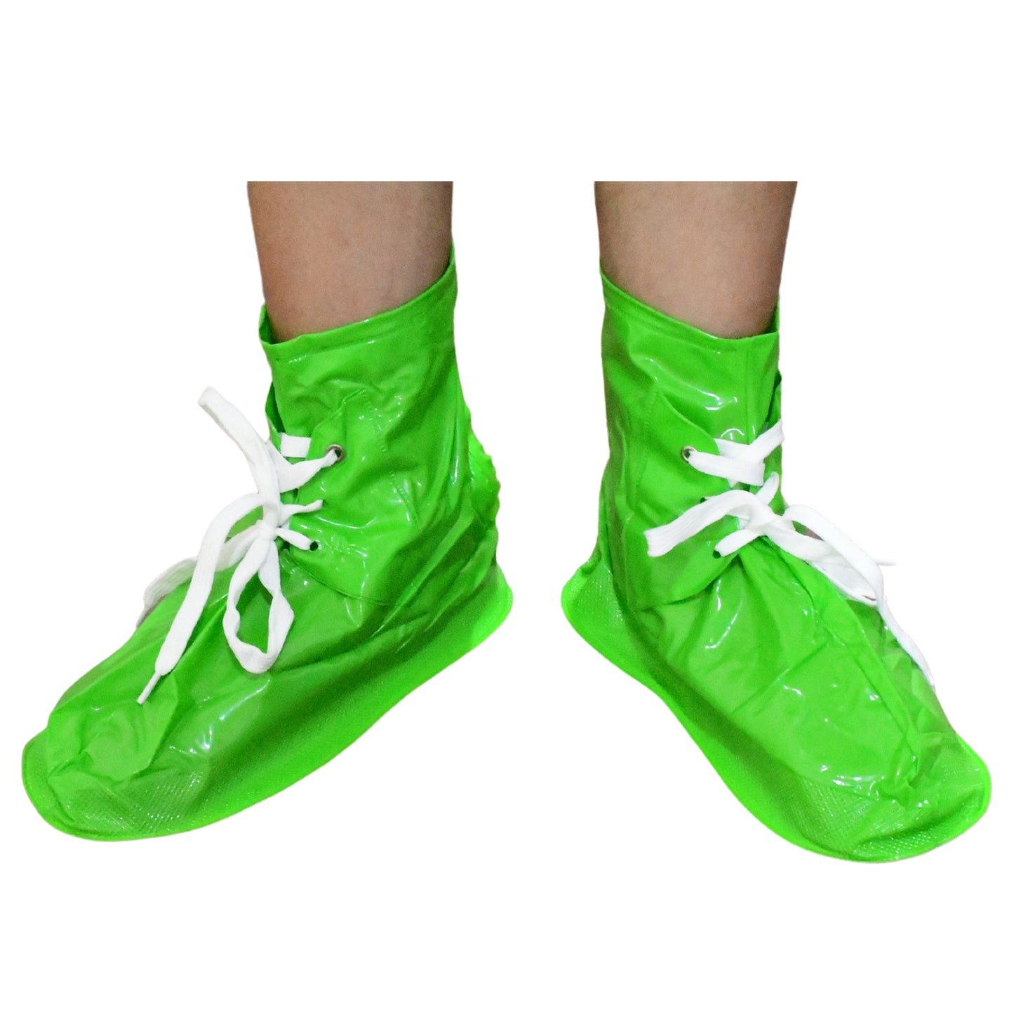 17962 Plastic Shoes Cover Reusable Anti-slip Boots Zippered Overshoes Covers  Shoe Laces Waterproof Snow Rain Boots For Kids  Adult Shoes For Rainy Season (1 Pair)